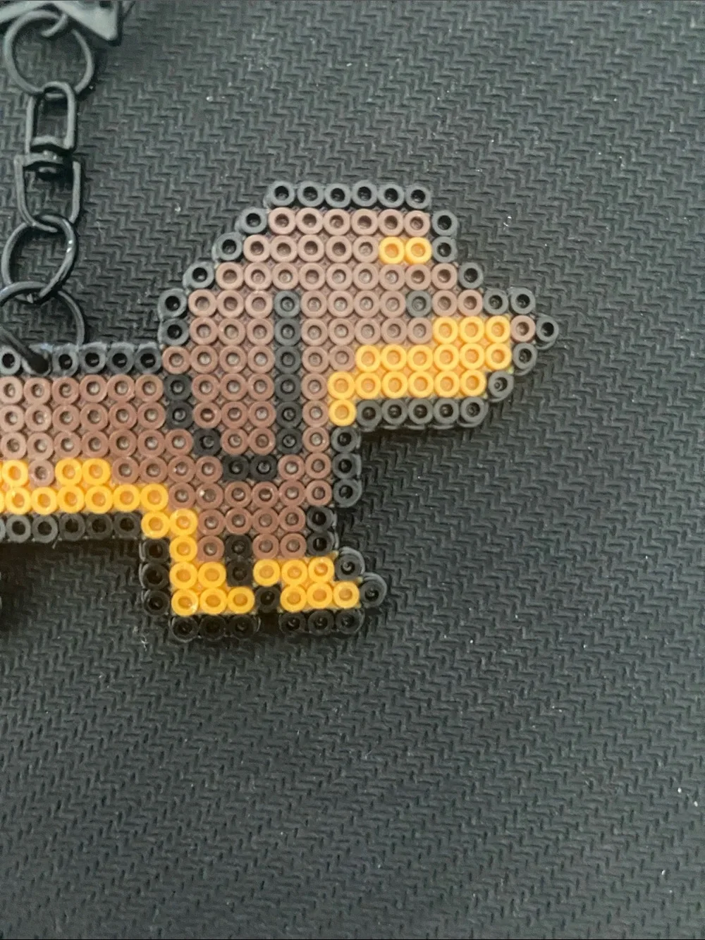 Handmade Brown & Yellow Dachshund Keychain - Dog Accessory